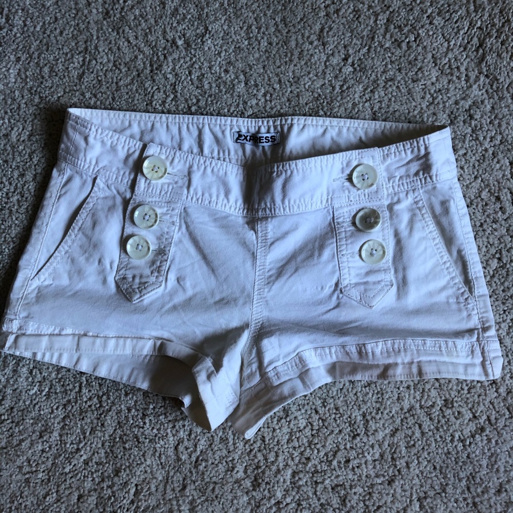 Express high waist button shorts